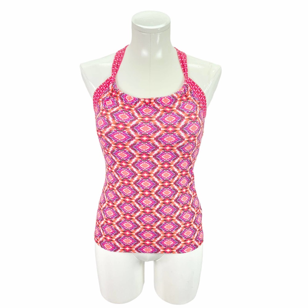 PrAna Pink Orange Yoga Fitness Tank Built in Bra